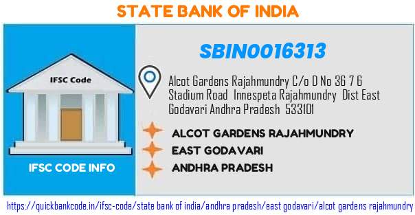 State Bank of India Alcot Gardens Rajahmundry SBIN0016313 IFSC Code