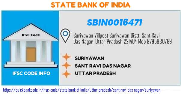 State Bank of India Suriyawan SBIN0016471 IFSC Code