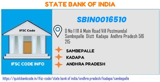 State Bank of India Sambepalle SBIN0016510 IFSC Code