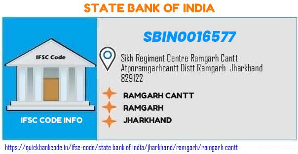 State Bank of India Ramgarh Cantt  SBIN0016577 IFSC Code