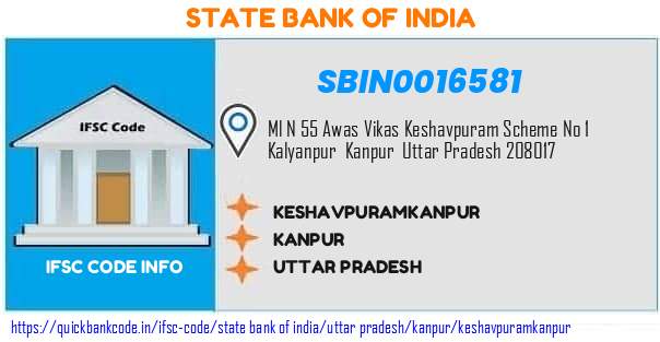 State Bank of India Keshavpuramkanpur SBIN0016581 IFSC Code