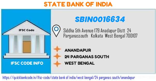 State Bank of India Anandapur SBIN0016634 IFSC Code