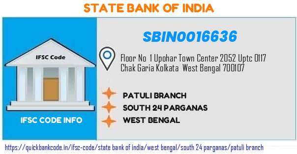 State Bank of India Patuli Branch SBIN0016636 IFSC Code