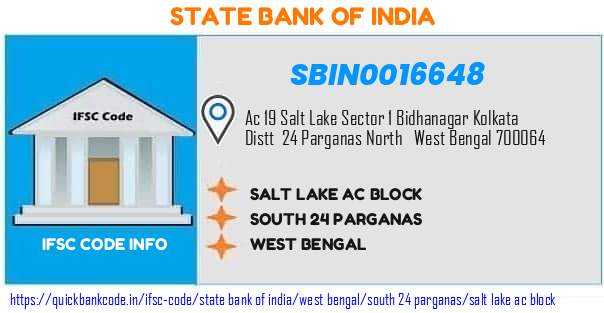 State Bank of India Salt Lake Ac Block SBIN0016648 IFSC Code