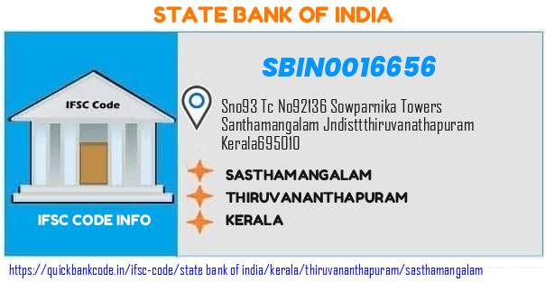 State Bank of India Sasthamangalam SBIN0016656 IFSC Code