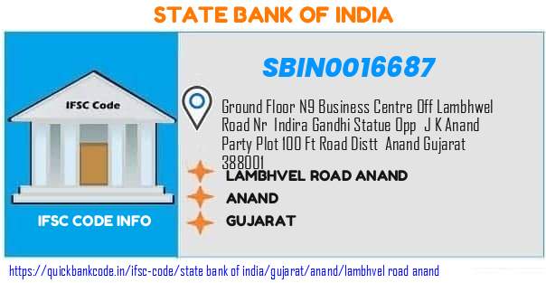 State Bank of India Lambhvel Road Anand SBIN0016687 IFSC Code