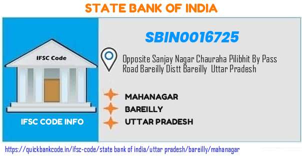 State Bank of India Mahanagar SBIN0016725 IFSC Code