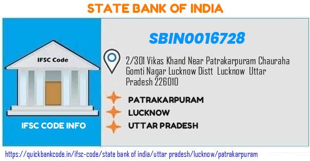 State Bank of India Patrakarpuram SBIN0016728 IFSC Code