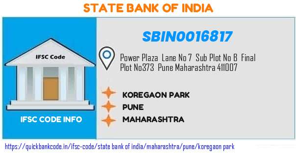 State Bank of India Koregaon Park SBIN0016817 IFSC Code