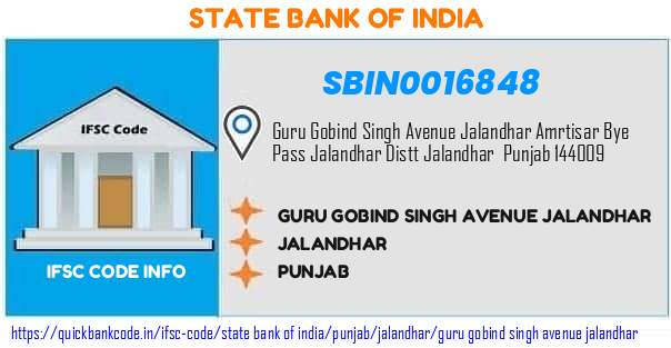 State Bank of India Guru Gobind Singh Avenue Jalandhar SBIN0016848 IFSC Code