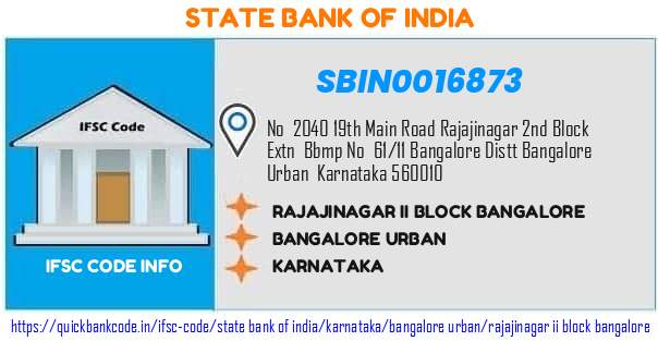 State Bank of India Rajajinagar Ii Block Bangalore SBIN0016873 IFSC Code