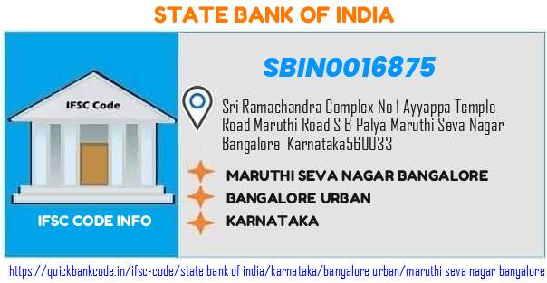 State Bank of India Maruthi Seva Nagar Bangalore SBIN0016875 IFSC Code