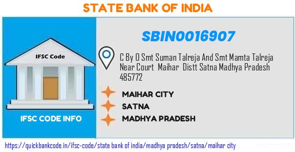 State Bank of India Maihar City SBIN0016907 IFSC Code