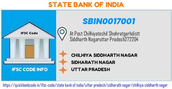 SBIN0017001 State Bank of India. CHILHIYA SIDDHARTH NAGAR