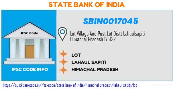 State Bank of India Lot SBIN0017045 IFSC Code