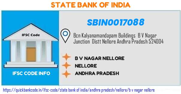 State Bank of India B V Nagar Nellore SBIN0017088 IFSC Code