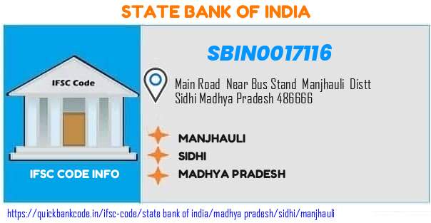 State Bank of India Manjhauli SBIN0017116 IFSC Code
