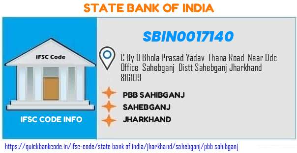 SBIN0017140 State Bank of India. PBB SAHIBGANJ
