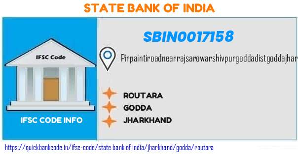 SBIN0017158 State Bank of India. ROUTARA