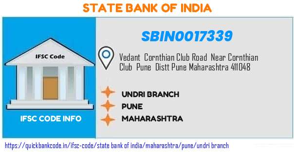SBIN0017339 State Bank of India. UNDRI BRANCH