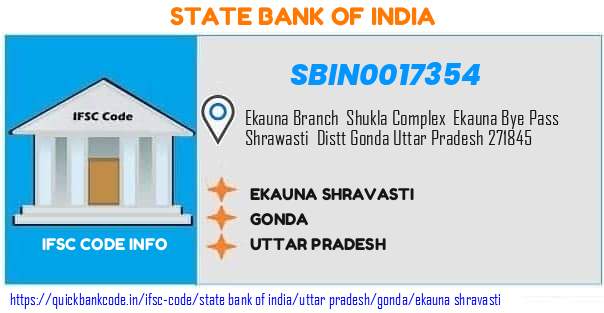 State Bank of India Ekauna Shravasti SBIN0017354 IFSC Code