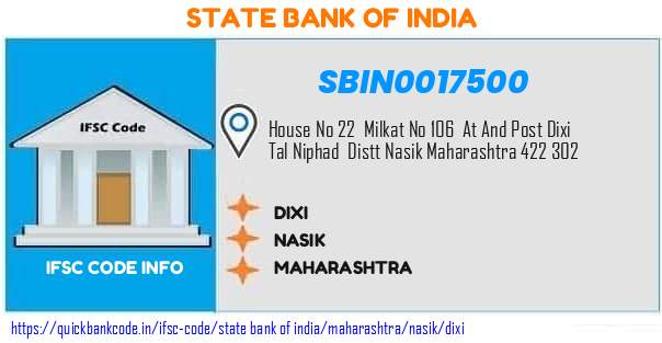 SBIN0017500 State Bank of India. DIXI