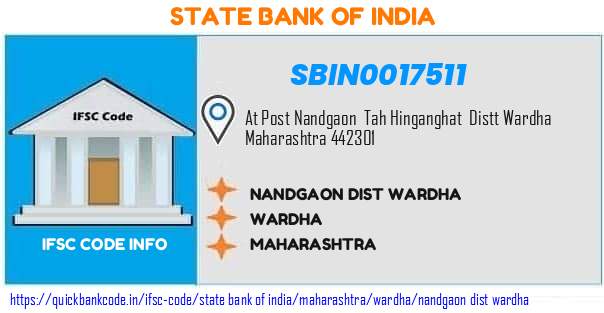 SBIN0017511 State Bank of India. NANDGAON DIST WARDHA