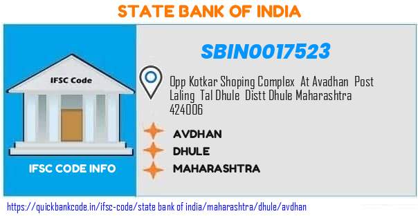 SBIN0017523 State Bank of India. AVDHAN