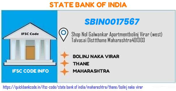 SBIN0017567 State Bank of India. BOLINJ NAKA, VIRAR