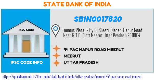 State Bank of India 44 Pac Hapur Road Meerut SBIN0017620 IFSC Code