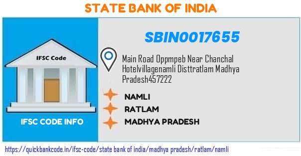State Bank of India Namli SBIN0017655 IFSC Code