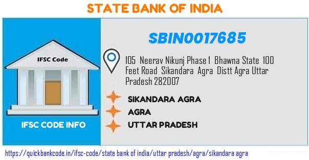 State Bank of India Sikandara Agra SBIN0017685 IFSC Code
