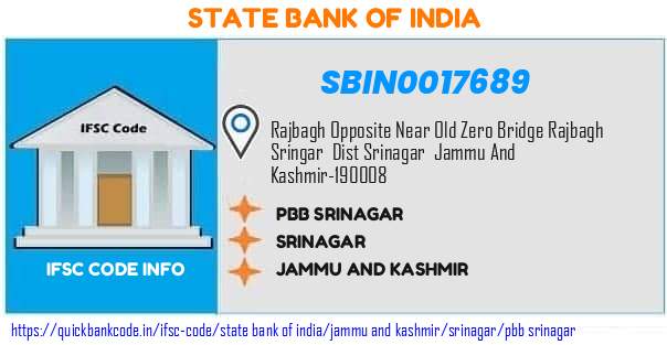 State Bank of India Pbb Srinagar SBIN0017689 IFSC Code