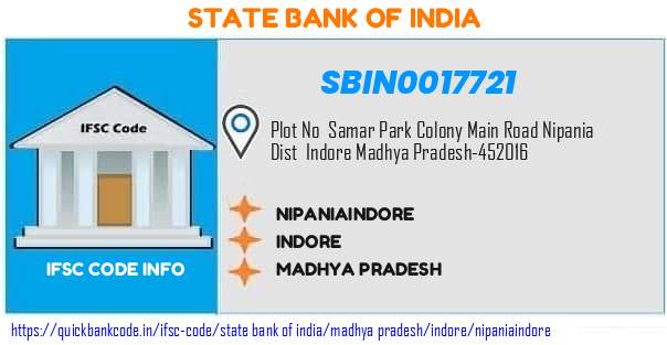 State Bank of India Nipaniaindore SBIN0017721 IFSC Code