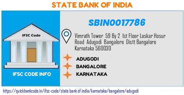 State Bank of India Adugodi SBIN0017786 IFSC Code