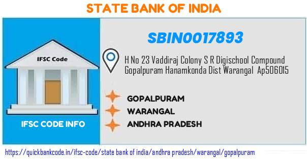 State Bank of India Gopalpuram SBIN0017893 IFSC Code