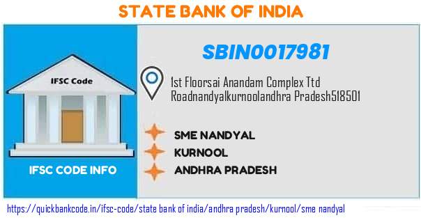 State Bank of India Sme Nandyal SBIN0017981 IFSC Code