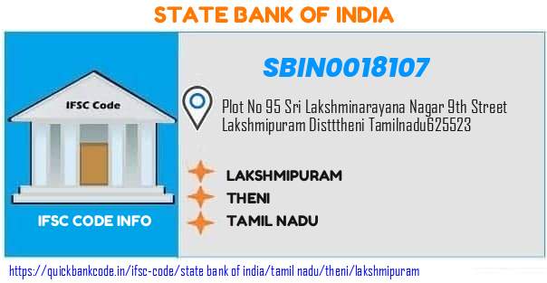 SBIN0018107 State Bank of India. LAKSHMIPURAM