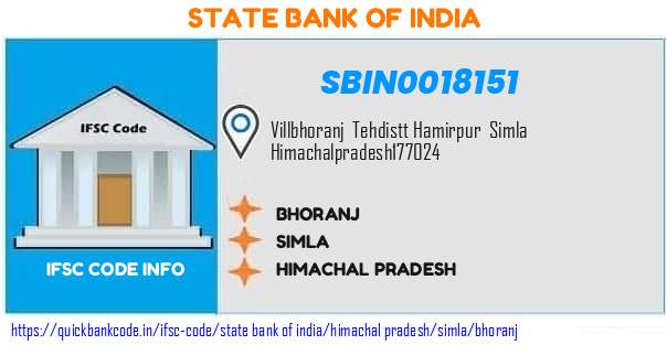 State Bank of India Bhoranj SBIN0018151 IFSC Code