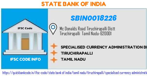 State Bank of India Specialised Currency Administration Branch Tiruchirapalli SBIN0018226 IFSC Code