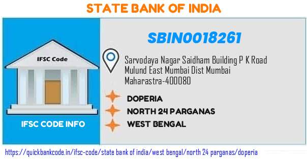 State Bank of India Doperia SBIN0018261 IFSC Code