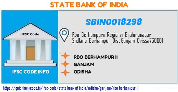 State Bank of India Rbo Berhampur Ii SBIN0018298 IFSC Code