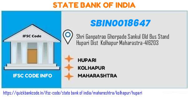State Bank of India Hupari SBIN0018647 IFSC Code