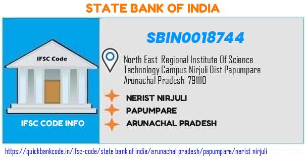 SBIN0018744 State Bank of India. NERIST NIRJULI