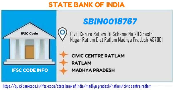 State Bank of India Civic Centre Ratlam SBIN0018767 IFSC Code