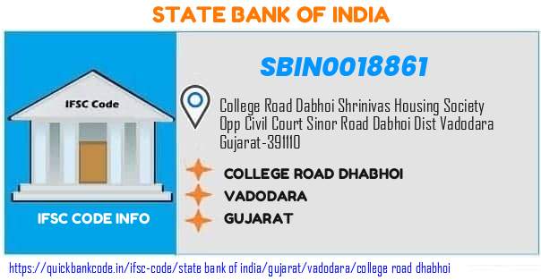 State Bank of India College Road Dhabhoi SBIN0018861 IFSC Code