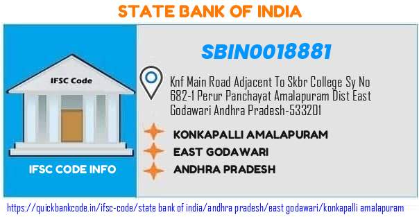 State Bank of India Konkapalli Amalapuram SBIN0018881 IFSC Code