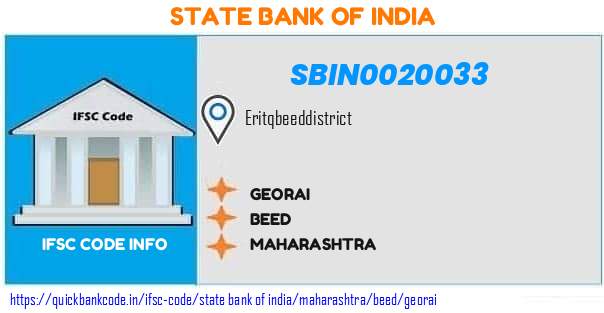 State Bank of India Georai SBIN0020033 IFSC Code