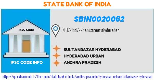 SBIN0020062 State Bank of India. SULTANBAZAR HYDERABAD