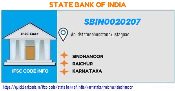 State Bank of India Sindhanoor SBIN0020207 IFSC Code